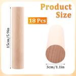 18 Pcs Wooden Rolling Pin Set for Baking