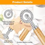Pasta Cutter Wheel with Wooden Handle for Ravioli