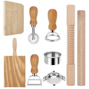 10-Piece Wooden Pasta Making Tools Set