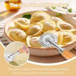 Pasta Cutter Wheel with Long Wooden Handle