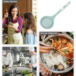 Happyyami Blue Silicone Scoop Strainer Colander Spoon