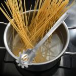 Stainless Steel Pasta Spoon with Filter - 15 Inch