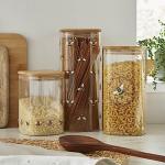 Large Glass Pasta Storage Jars with Designs