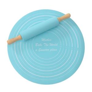 Silicone Rolling Pin and Baking Mat Set