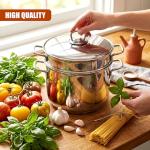 GEEZY 6L Stainless Steel Pasta Pot with Strainer