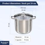 Buckingham 9L Stainless Steel Stock Pot with Lid