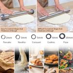 Adjustable Stainless Steel Rolling Pin with Thickness Rings