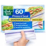 LND Gifts 60 Press and Seal Food Bags