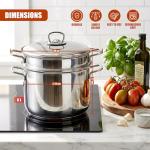 GEEZY 6L Stainless Steel Pasta Pot with Strainer