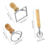 Ravioli Cutter Set with Wooden Handle and Wheel