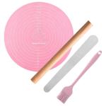 Rolling Pin and Baking Mat Set with Tools