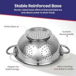 24cm Stainless Steel Colander with Handle and Base
