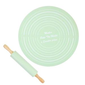 Silicone Rolling Pin and Baking Mat Set