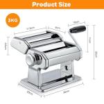 Stainless Steel Manual Pasta Maker with Adjustable Thickness