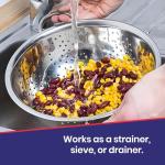 24cm Stainless Steel Colander with Handle and Base