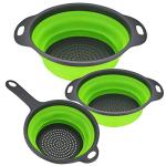 Collapsible Silicone Colander Set for Pasta & Veggies