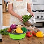 Collapsible Silicone Colander Set for Pasta & Veggies