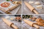 Wooden Rolling Pin with Handles for Baking