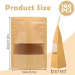 100 Pcs Resealable Kraft Bags with Window
