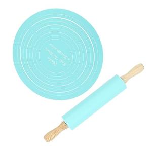 Silicone Rolling Pin and Kneading Mat Set