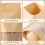 100 Pcs Resealable Kraft Bags with Window