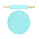 Silicone Rolling Pin and Kneading Mat Set
