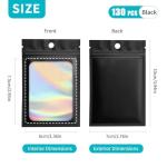 130 Pcs Holographic Resealable Mylar Bags
