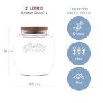 Kilner 2L Glass Jar with Wooden Lid and Seals