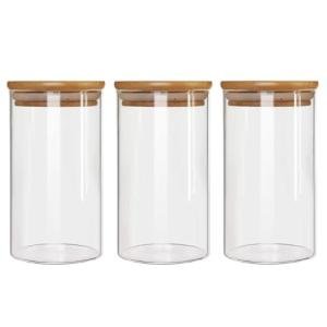 Airtight Glass Pasta Storage Jars with Bamboo Lids