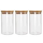 Airtight Glass Pasta Storage Jars with Bamboo Lids