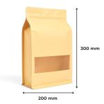 Kraft Zip Lock Food Bags with Window - 50 Pack