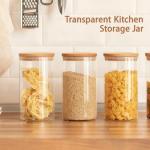 Airtight Glass Pasta Storage Jars with Bamboo Lids