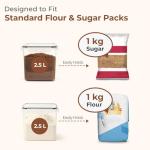 Airtight Plastic Storage Containers for Flour - Set of 3