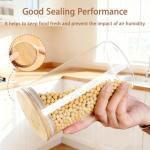 Airtight Glass Pasta Storage Jars with Bamboo Lids