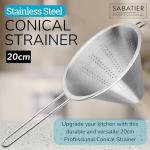 Sabatier Stainless Steel Conical Strainer with Handle