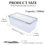 4-Pack Pasta Storage Containers with Lids