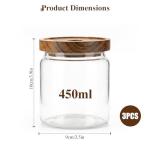 3-Piece Glass Storage Jar Set with Wooden Lids