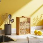 3-Piece Airtight Wooden Kitchen Storage Canisters