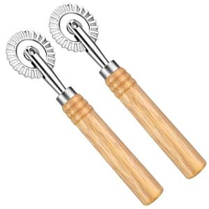Stainless Steel Ravioli Cutter with Wooden Handle