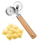 Oruola Double Pasta Cutter Wheel with Wooden Handle