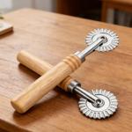 Stainless Steel Ravioli Cutter with Wooden Handle