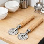 Stainless Steel Ravioli Cutter with Wooden Handle