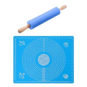 Rolling Pin and Silicone Kneading Mat Set