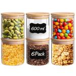 ComSaf 6-Pack Airtight Glass Storage Jars 600ml