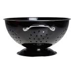 Retro Black Enamel Colander Bowl for Pasta