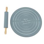 Silicone Rolling Pin with Kneading Pad and Mat