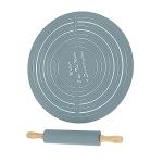Silicone Rolling Pin with Kneading Pad and Mat