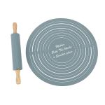 Silicone Rolling Pin with Kneading Pad and Mat