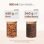 ComSaf Glass Storage Jars with Bamboo Lids - 6 Set