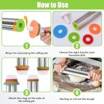 Rolling Pin and Baking Mat Set with Rings
